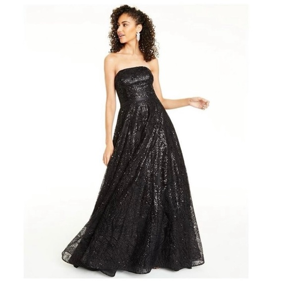 Black Sequin Formal Gown - Say Yes To The Dress Collection - Size 11/12 - Picture 1 of 10